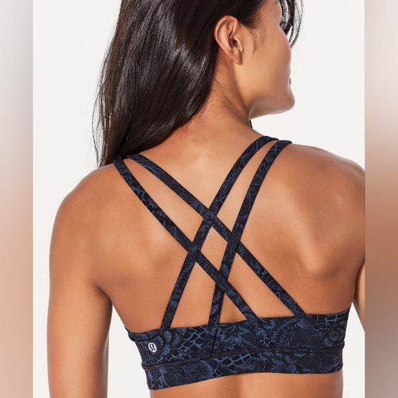 Lululemon Athletica Energy Bra In Nouveau Mach Blue Black Size 6 - Picture 2 of 3